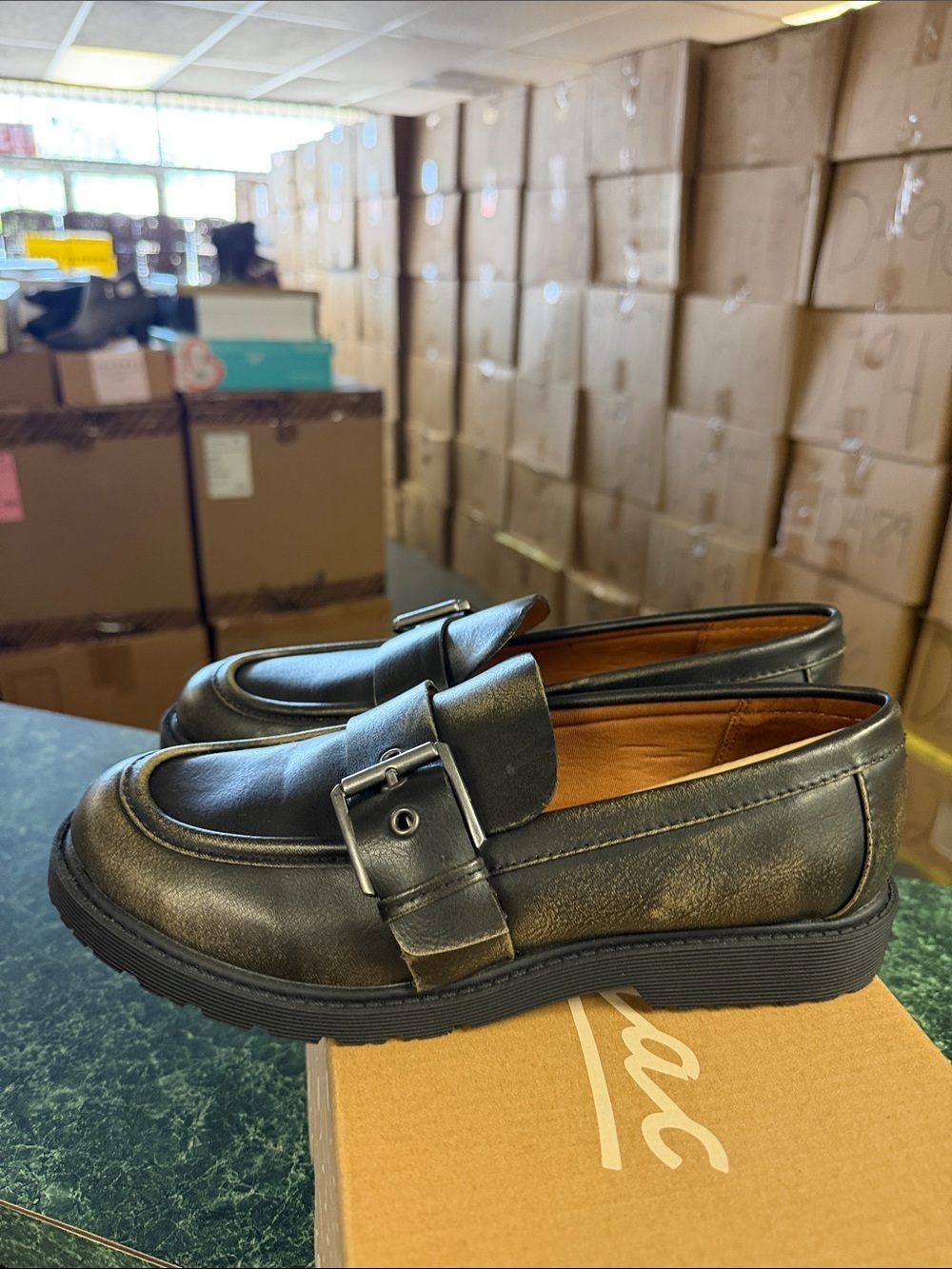 Zodiac Black Leather Buckle Strap Loafers - Picture 3 of 4